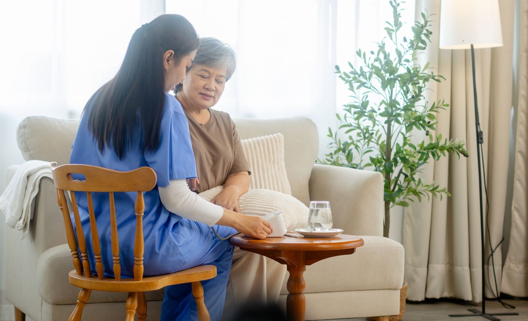 Support worker along with participant